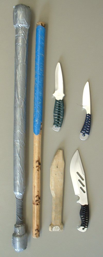 Armas de treino de eskrima.