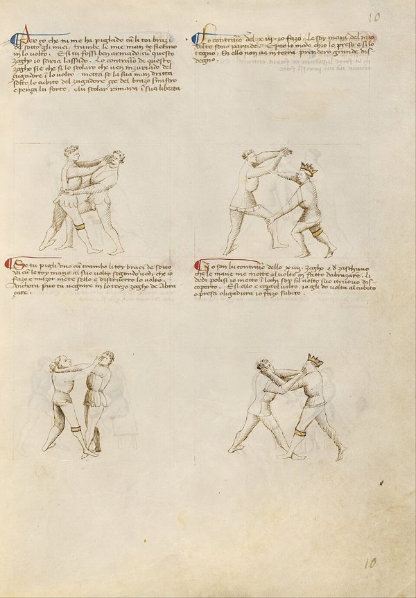 Página do tratado de Fiore dei Liberi (c. 1404).