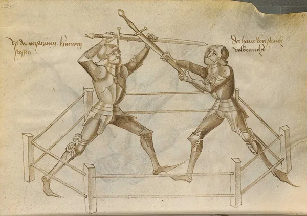 Página de um Fechtbuch de Hans Talhoffer (século XV).